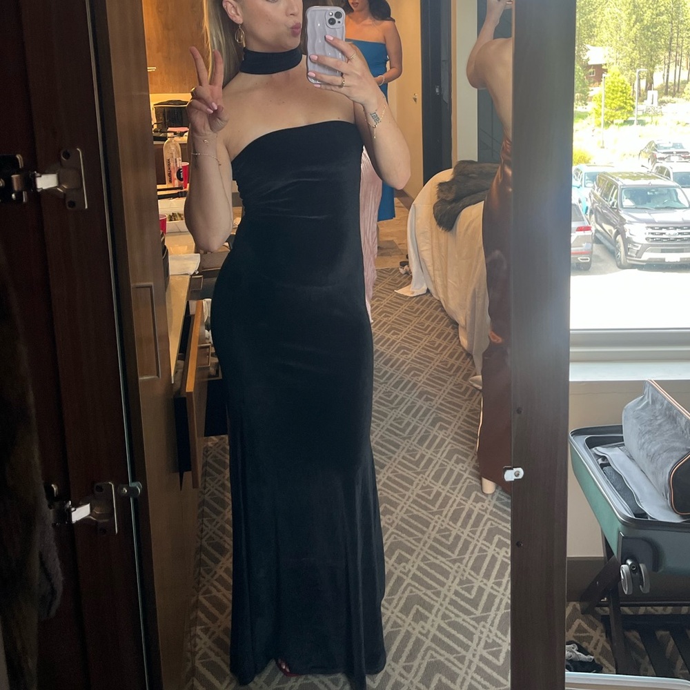 Lucy in the Sky Black Strapless Gown for Weddings